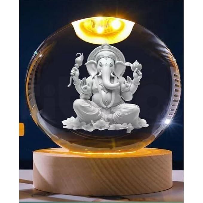 Ganesh Ji Crystal LED Lamp