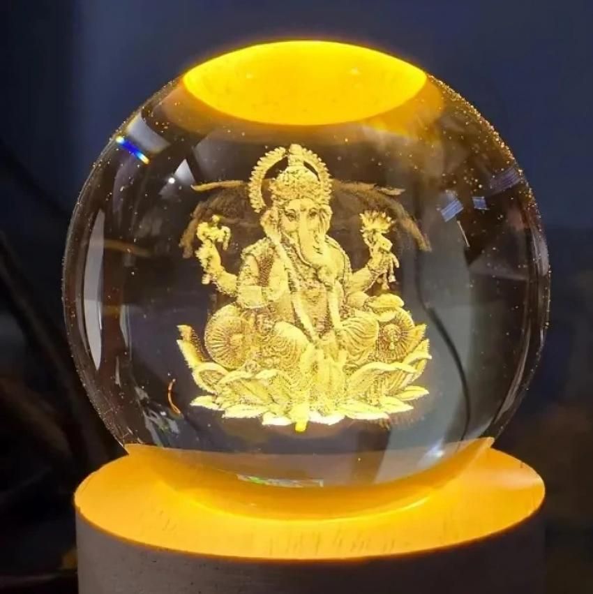 Ganesh Ji Crystal LED Lamp