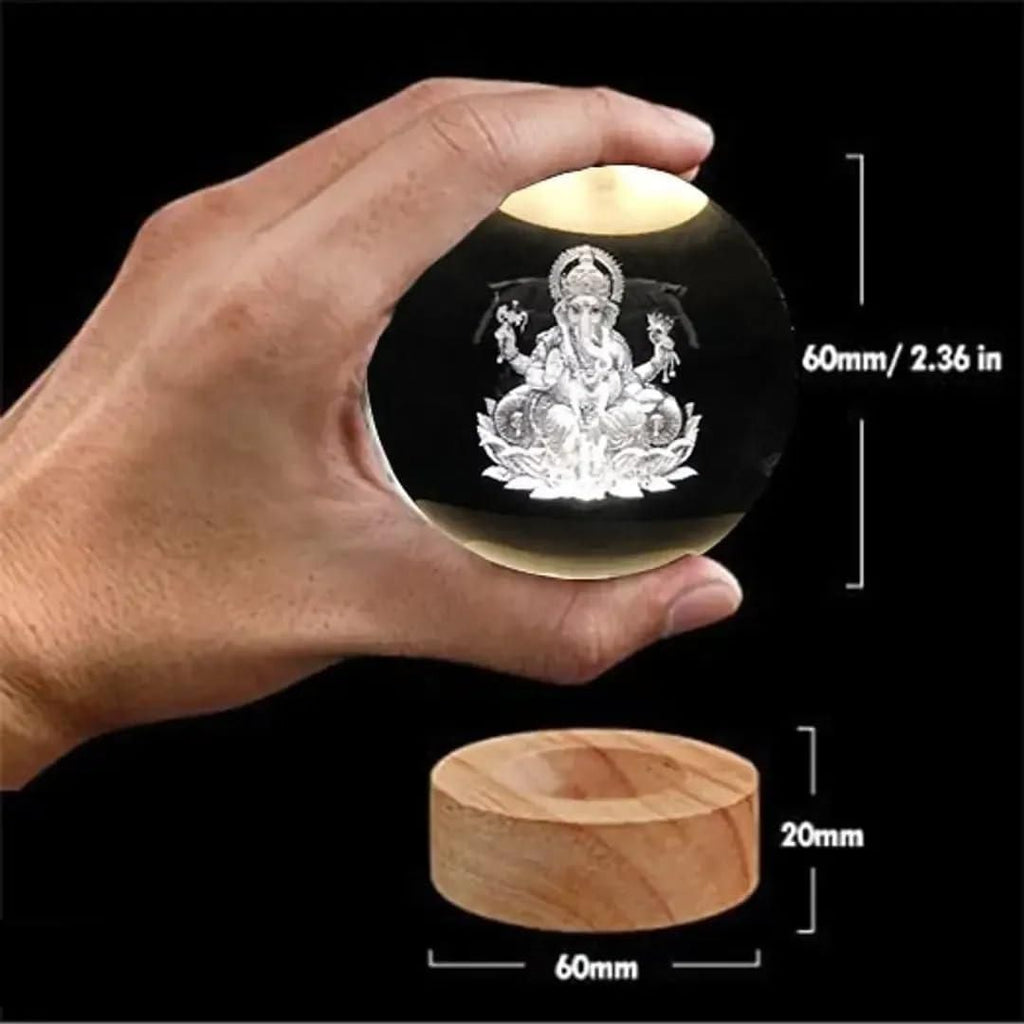 Ganesh Ji Crystal LED Lamp