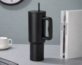 Matte Stainless Steel Insulated Tumbler with Handle & Straw – 1.2L